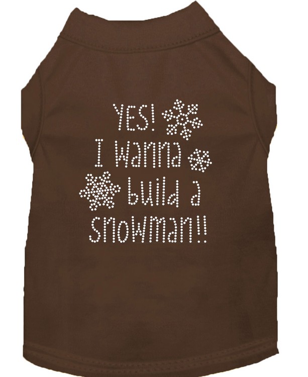 Yes! I want to build a Snowman Rhinestone Dog Shirt Brown XXXL